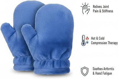 Herbal Concepts Hot & Cold Therapy Set – Eye Mask, Neck Wrap, Mittens & Booties with 12 Herb Aromatherapy Blend for Stress & Pain Relief – Soft Minky Fabric, Reusable, Comfortable (Blue)